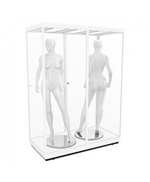 DMANQ1600H Hire Double Mannequin Display Cabinet with LED Panels by Showfront