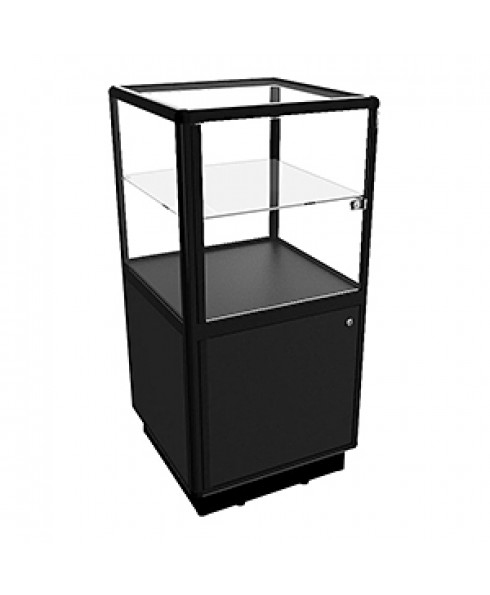 CBDL Black Pedestal Display Case With Storage by Showfront