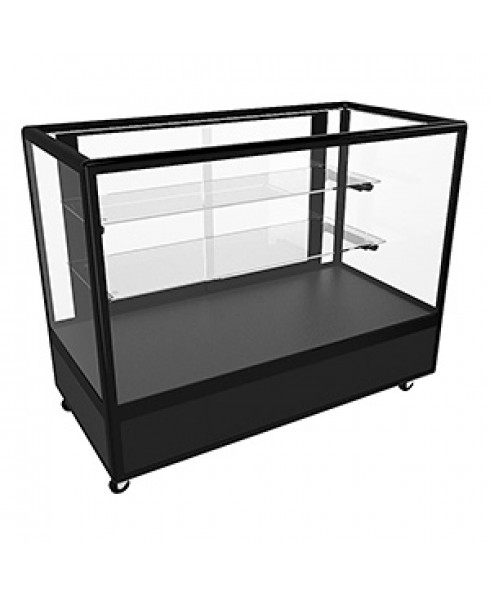 Hire CTGSL Black Counter Display Cabinet with Adjustable Shelves and Storage by Showfront