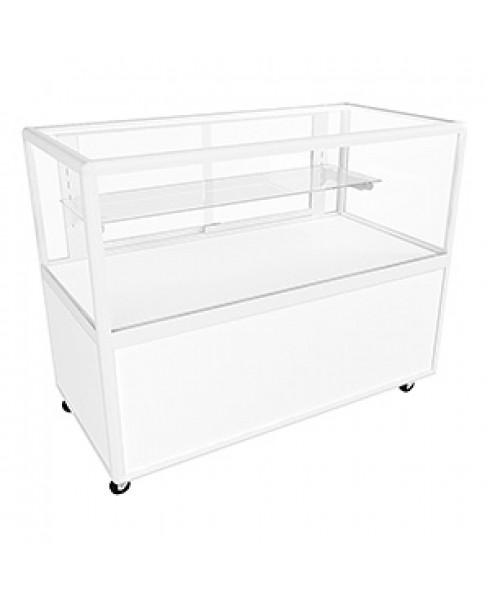 Hire CTSL White Counter Display Cabinet with Additional Storage and Lockable Doors by Showfront