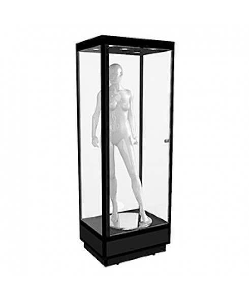 MANQS Black Mannequin Tower Display Cabinet with LED Downlights by Showfront