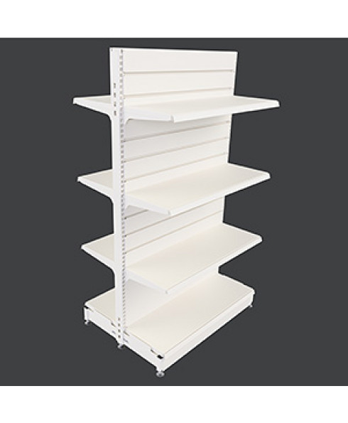 MR25 DS Gondola Double Sided Bay with Slatwall Panel Back by Showfront