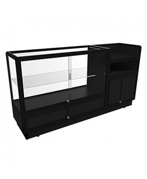 SCGD 1800 Black Service Counter with Glass Display Cabinet by Showfront