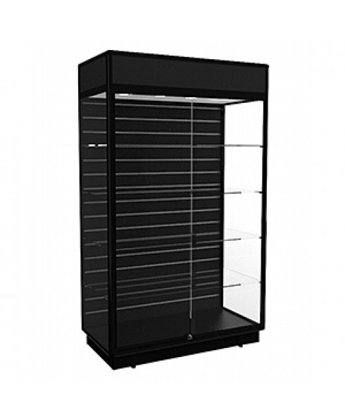 TGF 1200 Black Display Cabinet with Slatwall Panel by Showfront
