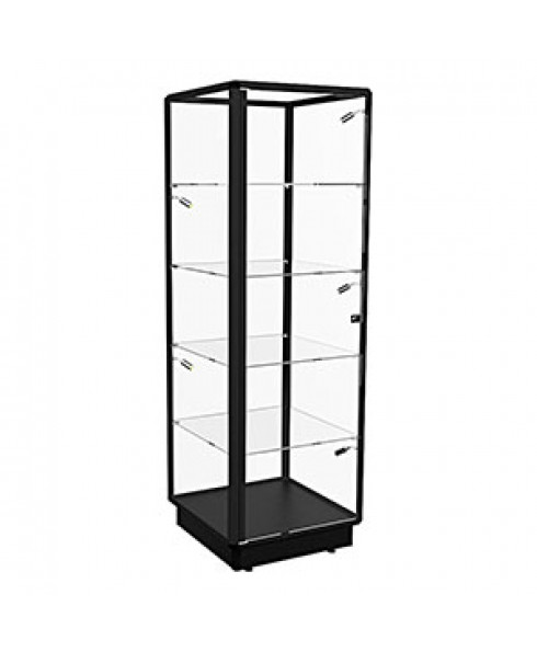 TGL 600 – Tower Display Cabinet with LED Spotlights – Fully assembled - Black