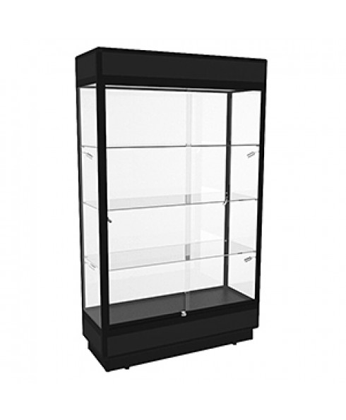 TPFL 1200 Black Upright Glass Display Cabinet with LED Downlights by Showfront