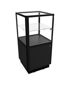 CBDL Black Pedestal Display Case With Storage by Showfront