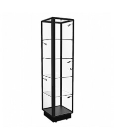 TGL 450 Black Tower Display Cabinet with LED Spotlights by Showfront