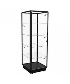 TGL 600 – Tower Display Cabinet with LED Spotlights – Fully assembled - Black