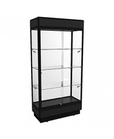 TPFL 1000 Black Upright Glass Display Cabinet with LED Downlights by Showfront