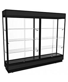 TPFL 2400 – Upright Glass Display Cabinet with LED Downlights – Fully assembled - Black