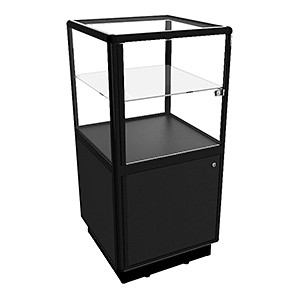 CBDL Pedestal Display Case With Storage - Fully Assembled