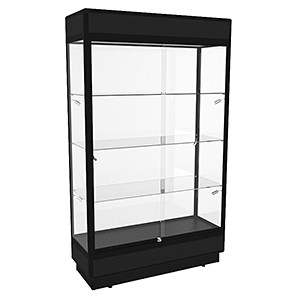 TPFL 1200 Upright Glass Display Cabinet with LED Downlights - Fully Assembled