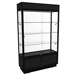 TSF 1200 Upright Display Cabinet with LED Lights and Storage – Fully Assembled