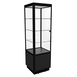 TSF 600 Tower Display Cabinet With Slimline Lightbox and LED Lighting - Fully Assembled