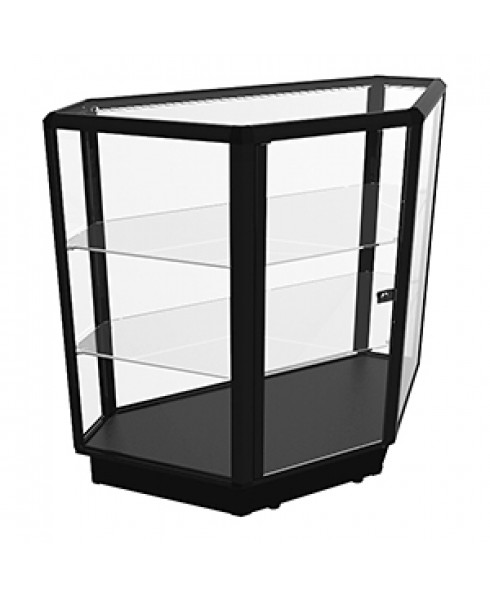 CCTGL 950 Black Counter Corner Unit Full Glass by Showfront