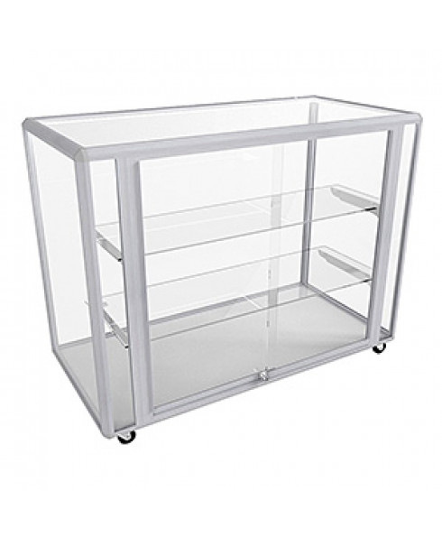 Hire CTGL Silver Full Glass Counter Display Cabinet by Showfront
