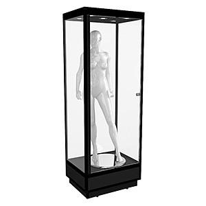 MANQS Mannequin Tower Display Cabinet with LED Downlights