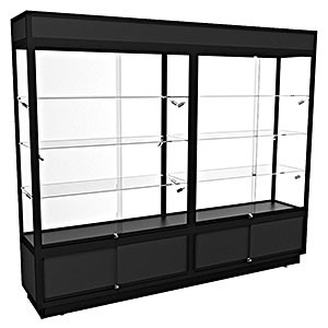 TSF 2400 – Upright Display Cabinet with LED Downlights and Storage – Fully assembled